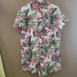 Tropical Print Victoria's Secret Swim Cover Up Romper NWT